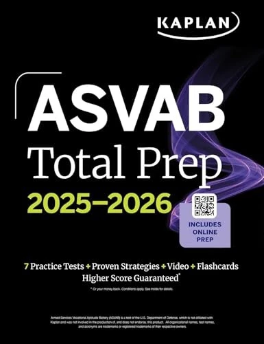KAPLAN TEST PREP Ser.: ASVAB Total Prep 2025-2026: Includes 7 Full ...