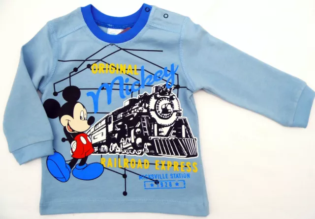 Neu! Disney Mickey Mouse Sweatshirt Langarmshirt Longsleeve Pulli blau 62