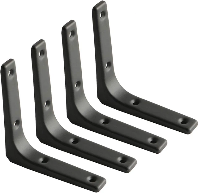 SAYAYO 4 PCS Iron Wall Shelf Bracket, 4 X 4 Inch Heavy Duty Shelf Support Bracke