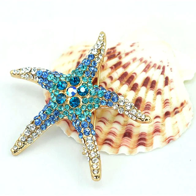 Unique Anchor Pin Brooch, Gold Plated With Austria Crystal, 4cm X 2.5cm