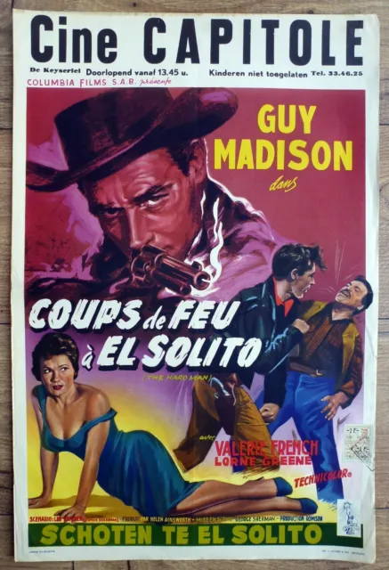 belgian poster western THE HARD MAN, GUY MADISON, VALERIE FRENCH, EL SOLITO