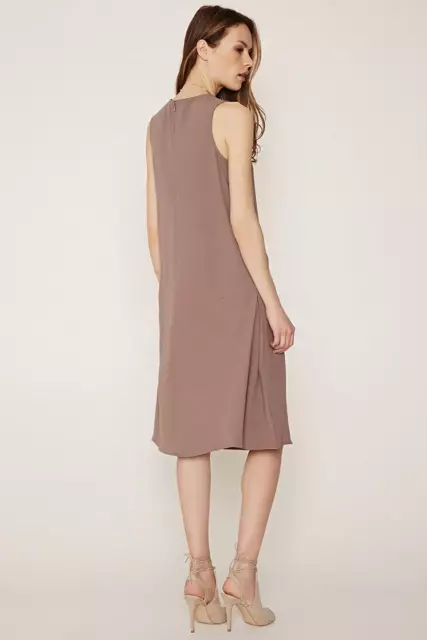 Forever 21 XS COCOA CONTEMPORARY INVERTED-PLEAT SHIFT DRESS 2