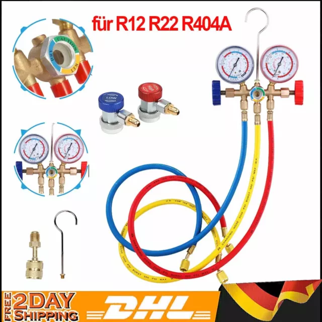 R12 R22 R404A R134A Auto Klimaanlage Kältemittel Füllschlauch mit Manometer Set