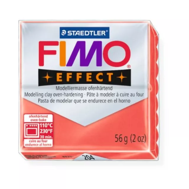 Staedtler Fimo Effect Transparent Red (204) Polymer Modelling Clay Oven Bake 56g