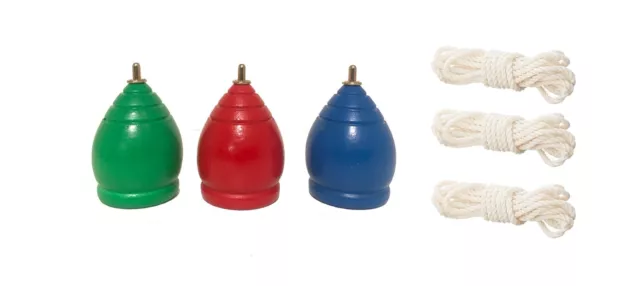 3 New Wooden Spinning Top Tops Toy Adult Kid Trompo Trompos with cord con cabuya