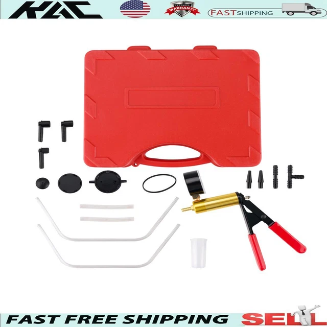 Hand Held Vacuum Pressure Pump Tester Kit Brake Fluid Bleeder Car Universal