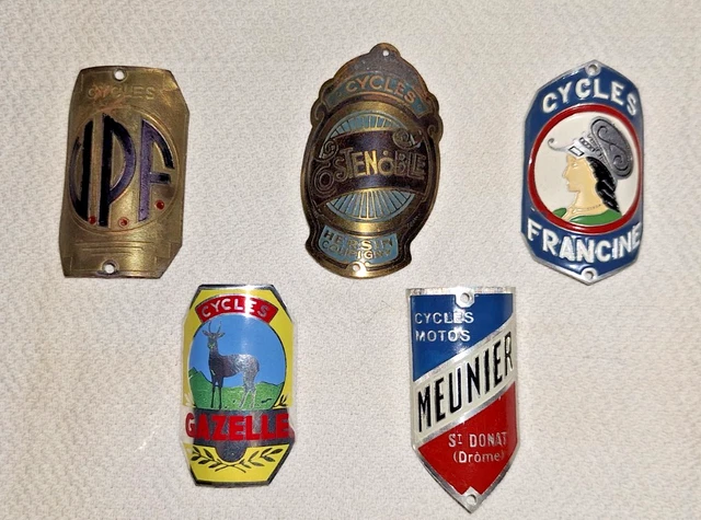 5 ANCIENNES PLAQUES taxe vélo 1930 1934 1936 1938 1940 EUR 24,99