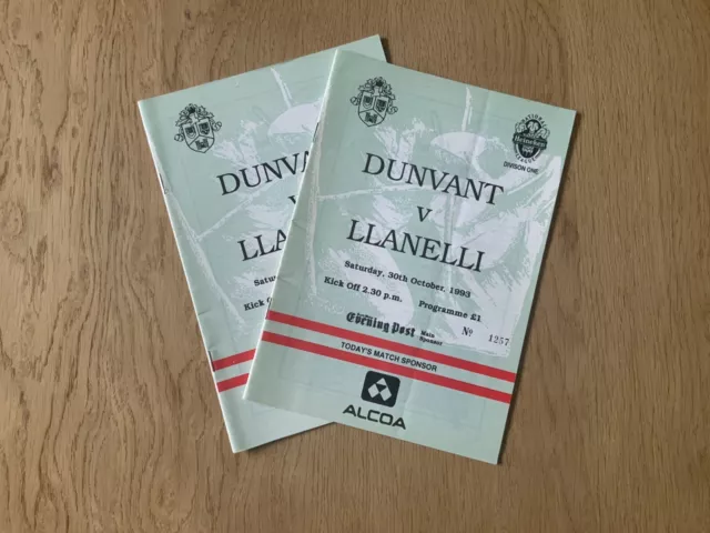 Dunvant RFC v Llanelli RFC -1993/94 Heineken Welsh League Div One -Sat 30/10/93