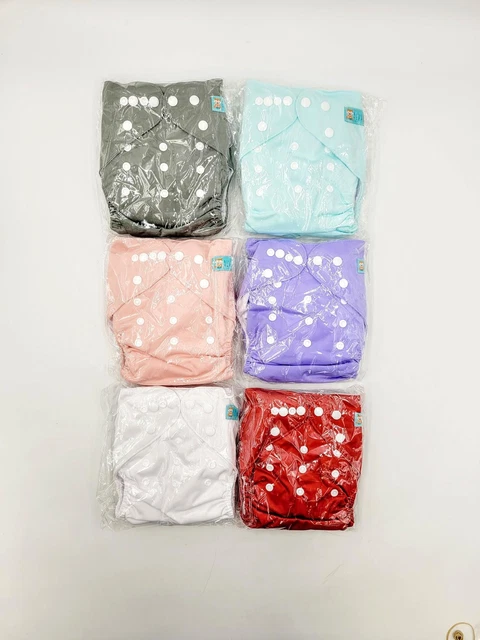 ALVABABY Baby Washable Cloth Diapers Adjustable Size 6 Pack/12 Inserts 6BM100-DA