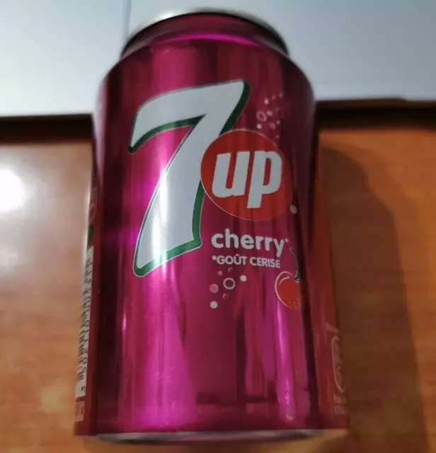 LATA ABIERTA 7 UP CHERRY Gout cerise CEREZA 33cl BOTE FRANCIA COCA COLA SIMILAR