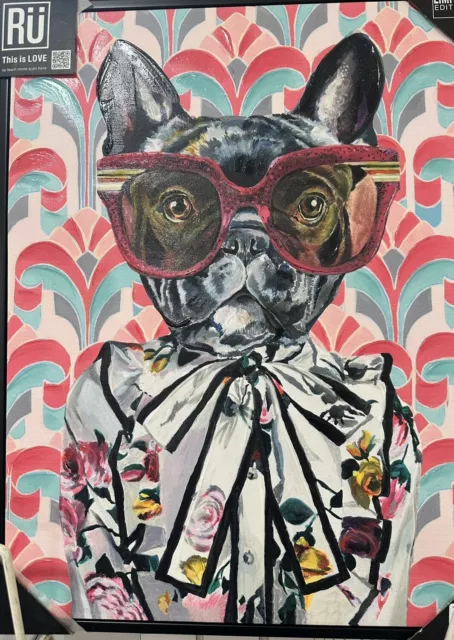 Heather Perry Gucci French Bulldog Abstract Art Painting Frenchie 20x28