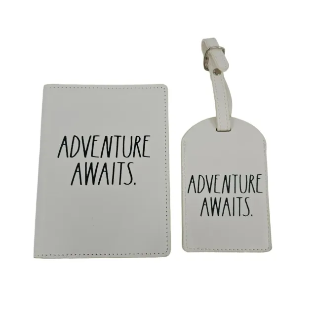 Rae Dunn Passport Holder Wallet Luggage Tag Bundle Set Adventure Awaits Travel