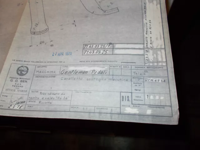 Benelli 1978 ( gentleman pedali  )  prop stand  BLUEPRINT