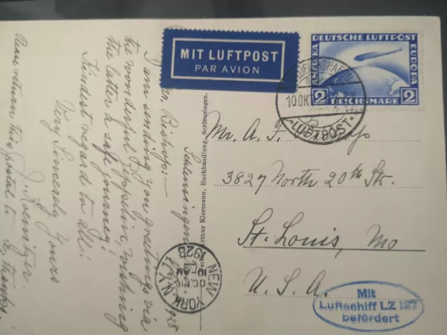 Zeppelinpost  echt gelaufen
