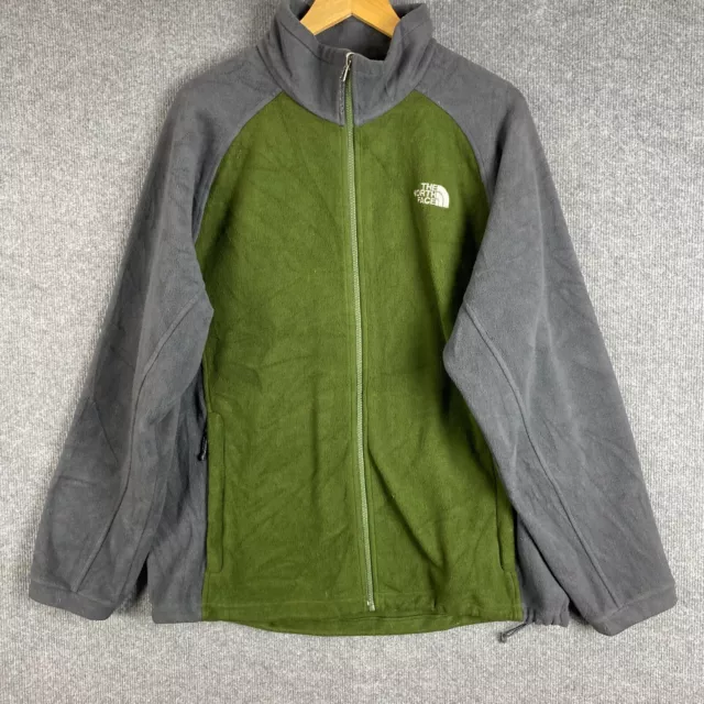 The North Face Jacket Mens XL Green Grey Fleece Softshell Hiking Outdoors
