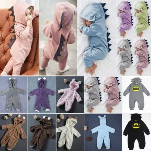 Newborn Baby Dinosaur Pajamas Costume Infant Romper Boys Girls Jumpsuit Overalls