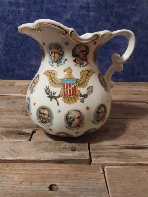 Vintage Chadwick Miller U.S. President Memorabilia Porcelain Pitcher 1965