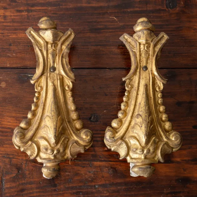 Antique Gilt French Curtain Tie Backs - A Pair