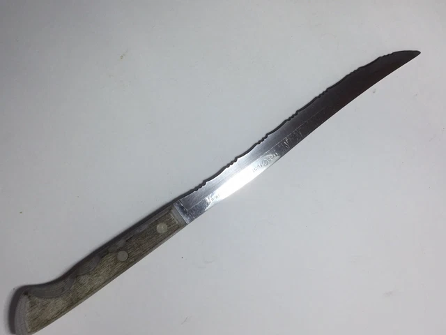EKCO FLINT Vintage Stainless Vanadium Serrated Knife 8” Blade