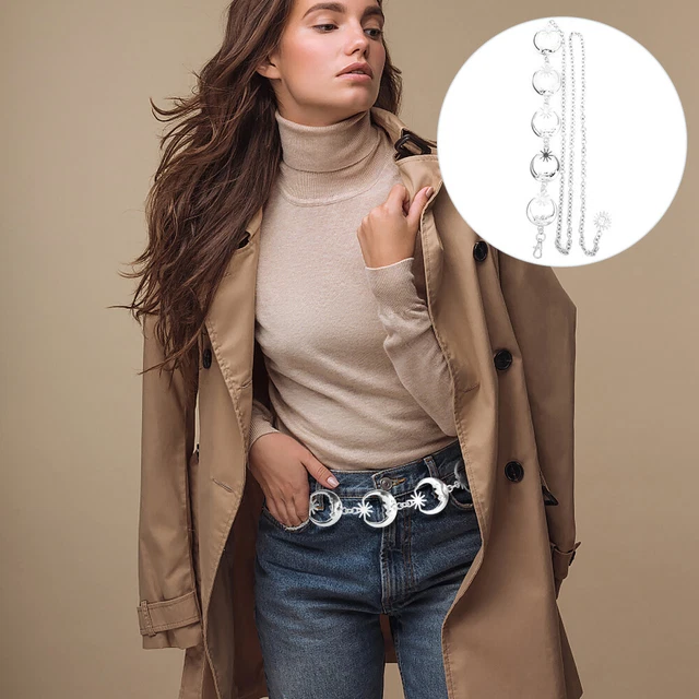 WAIST CHAIN CORSET Belt Sun Moon Buckle Decorative Halloween £6.99