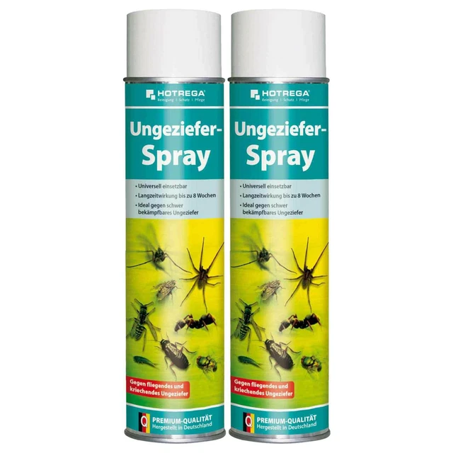 HOTREGA Ungeziefer Spray 2x 600ml, Insektenvernichter Wespenspray Insektenspray