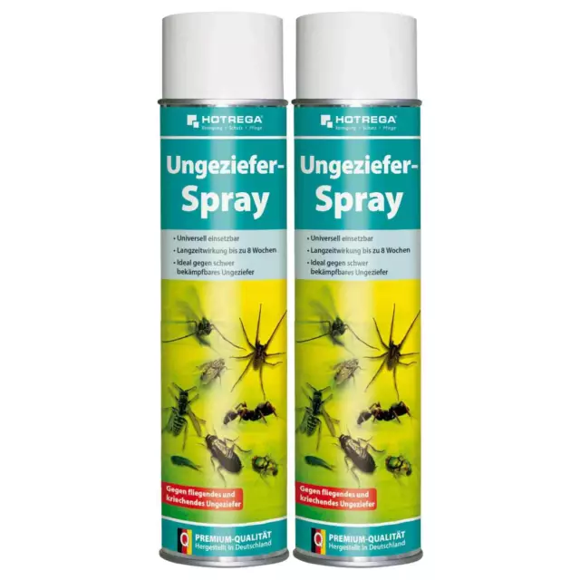 HOTREGA Ungeziefer Spray Insekten Spray Mücken Insektenvernichter Spray 2x 600ml