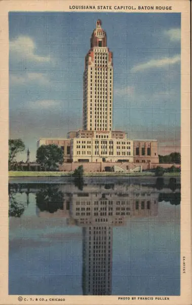 Baton Rouge,LA Louisiana State Capitol East Baton Rouge County Linen Postcard