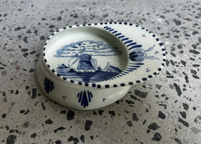 Vintage Delft Blue Trinket Dish/Ashtray Windmill