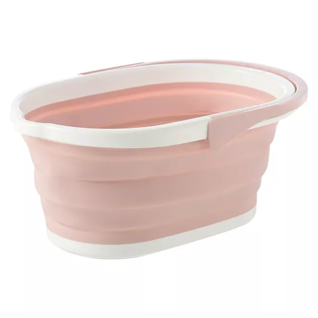 Collapsible Bucket Rectangular Car Wash Bucket for House Cleaning (Pink)