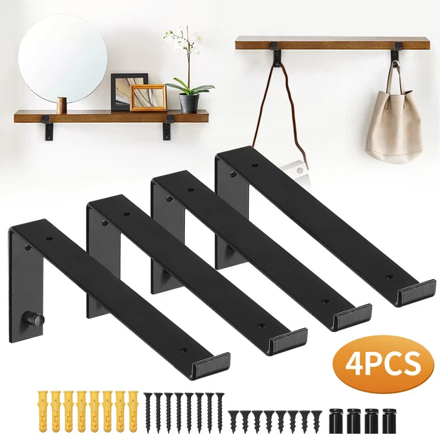 4pcs Wall Floating Shelf Brackets Scaffold Board Industrial Metal Shelf Bracket