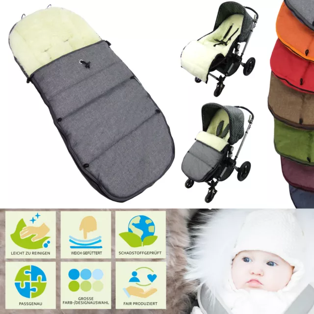 BAMBINIWELT Winterfußsack Fußsack für alle BUGABOO Kinderwagen LAMMWOLLE (Mod.K)