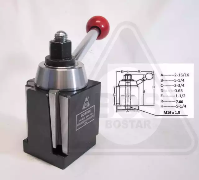 BOSTAR BXA 250-222 Wedge Type Tool Post, Tool Holder Set for Lathe 10-15" , 6PC 2
