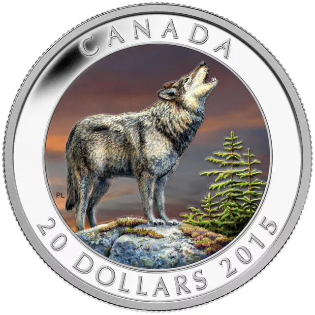 2015 Canada $20 Fine Silver Coin - Wolf