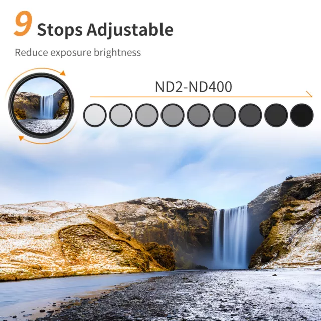 82mm Slim Adjustable ND Lens Filter Fader Variable Neutral Density ND2 to ND400 3