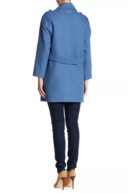 NEW Soia & Kyo  Asymmetric Zip Rain Coat in Blue - Size L #C304 2