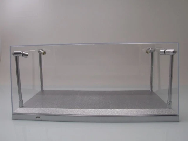 Vitrine Éclairée LED Pour Figurine 1:18 – Triple9 Blanc Avec Miroir De Sol
