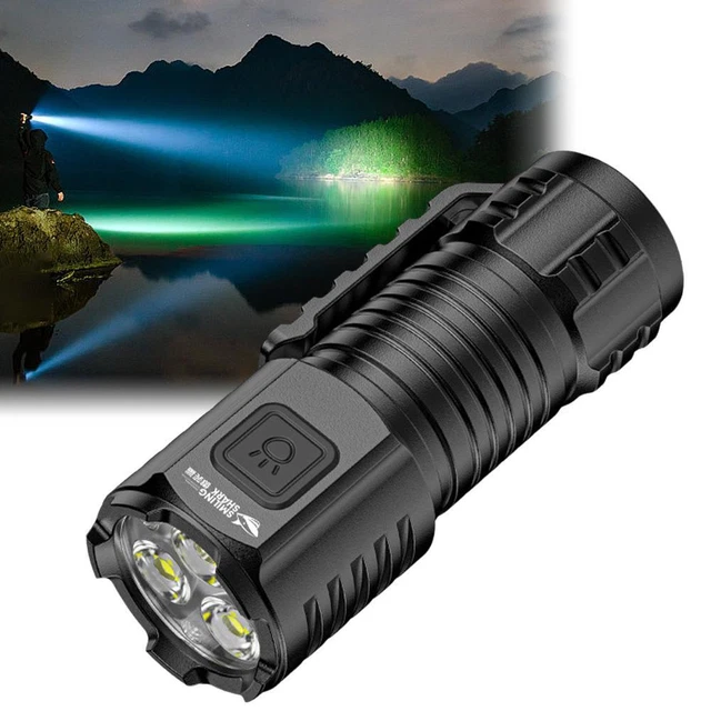 Mini torcia con mostro a tre occhi, torcia a LED, estremamente luminosa, ricaricabile, con 5 modalità di luce, piccola torcia portatile, impermeabile, per campeggio di emergenza (nero