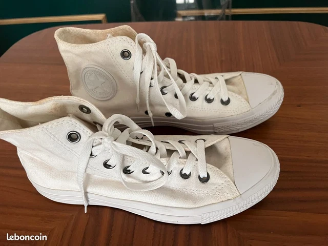 BASKET HOMME 41 Converses blanches Excellent tat EUR 30 00