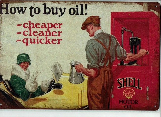 *Tolle Deko Garage Shell Motor Oil Zapfsäule  ÖL Öldose Retro OIL Tankstelle*