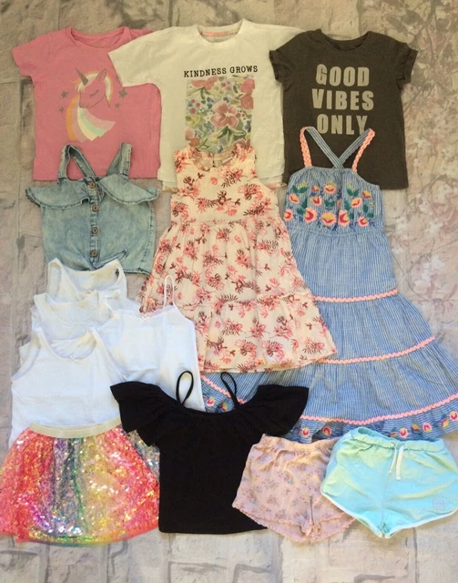 Girls Clothes Bundle 7-8 Years Tops Shorts Dress Vests Next M&S TU George Etc
