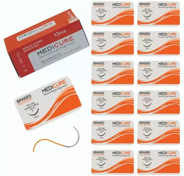 Suture Practice Surgical POLYESTER Kit 12PK for Educational & Prof.Nahtmaterial