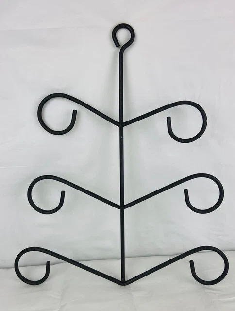 Wrought Iron Hanging Post Display Rack Mitten Scarf Plant Vines Farmhouse 17”