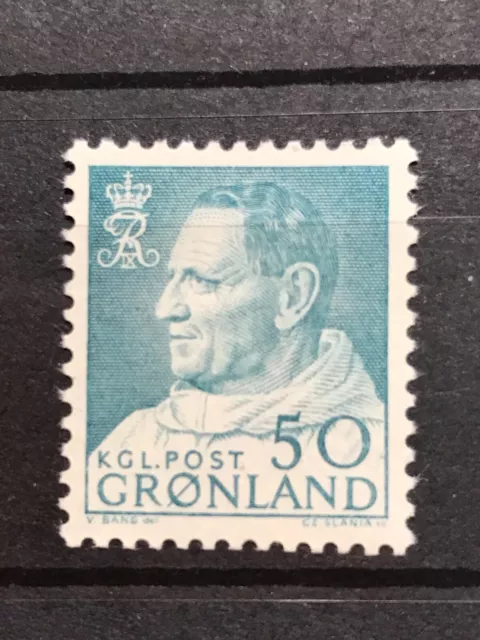 GREENLAND - 1963 50 Ore BLUE FREDERIK IX NHM SG 57