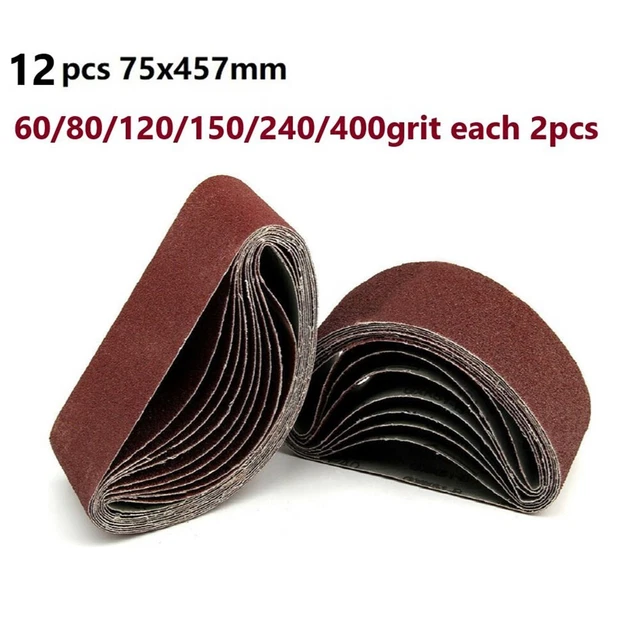 Cinture levigatrici di lunga durata con giunto nastro di precisione 12 pz 3 x 18