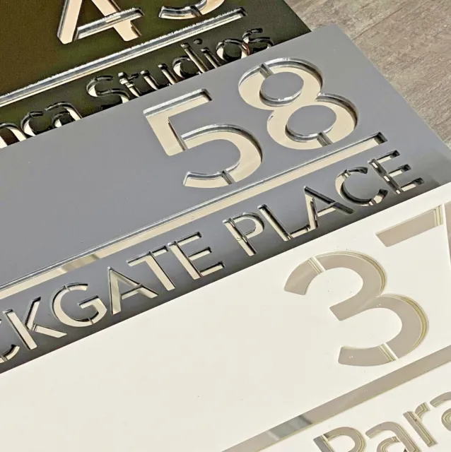 Floating Modern House Number Sign Plaques Door Personalised Home Name Plate 1-99