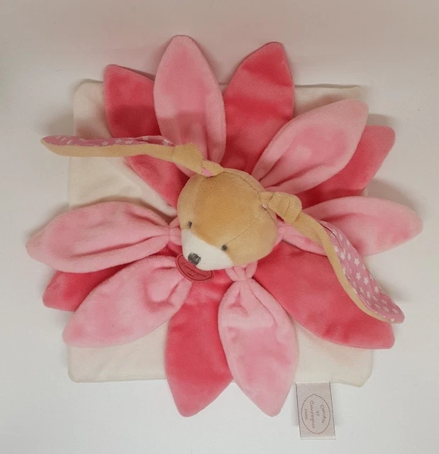 Doudou & et Compagnie plat Collector Lapin beige pétale rose étoile blanc NEUF 3