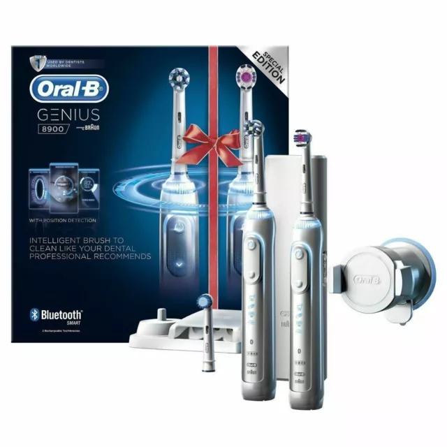 Oral-B GENIUS PRO 8900 CrossAction Electric Rechargeable Toothbrush Two Handles