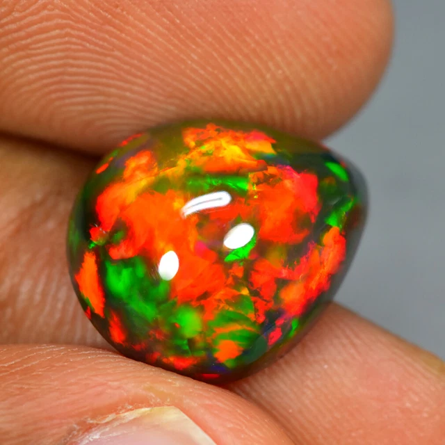 6.87Ct Fair 3D Ribbon Flash Pattern Natural Welo Black Opal Gems