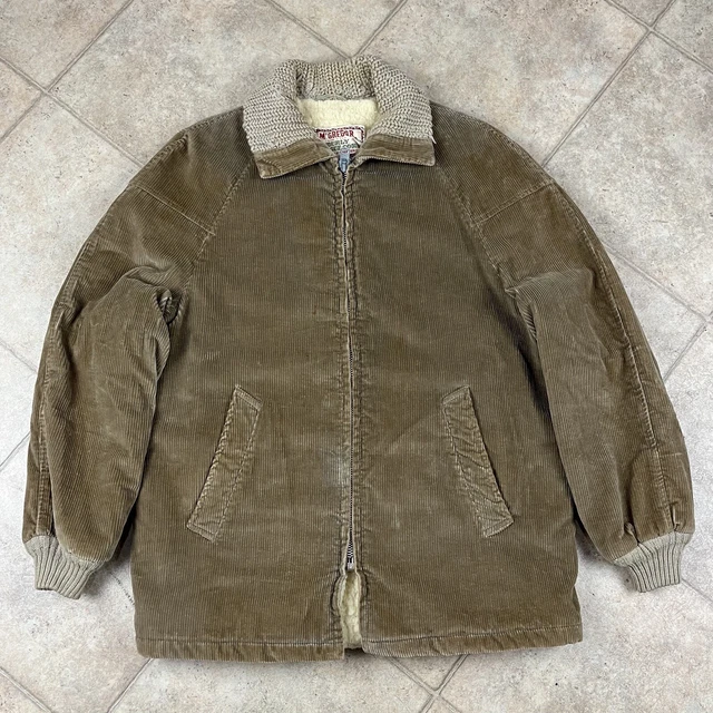 60’s McGregor Brown Corduroy Sherpa Lined Zip up Work Jacket Size 40
