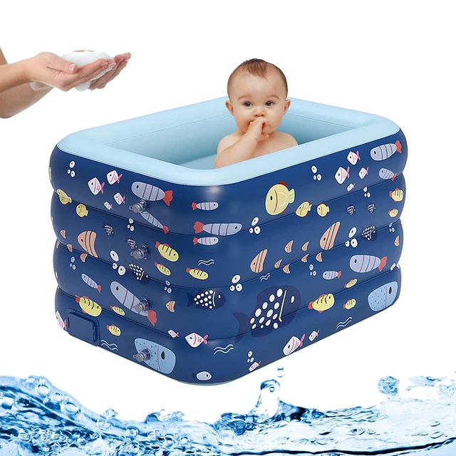 BLUE TODDLER FOLDING Shower Pool Water Bath Tub Shower Swimming Pool